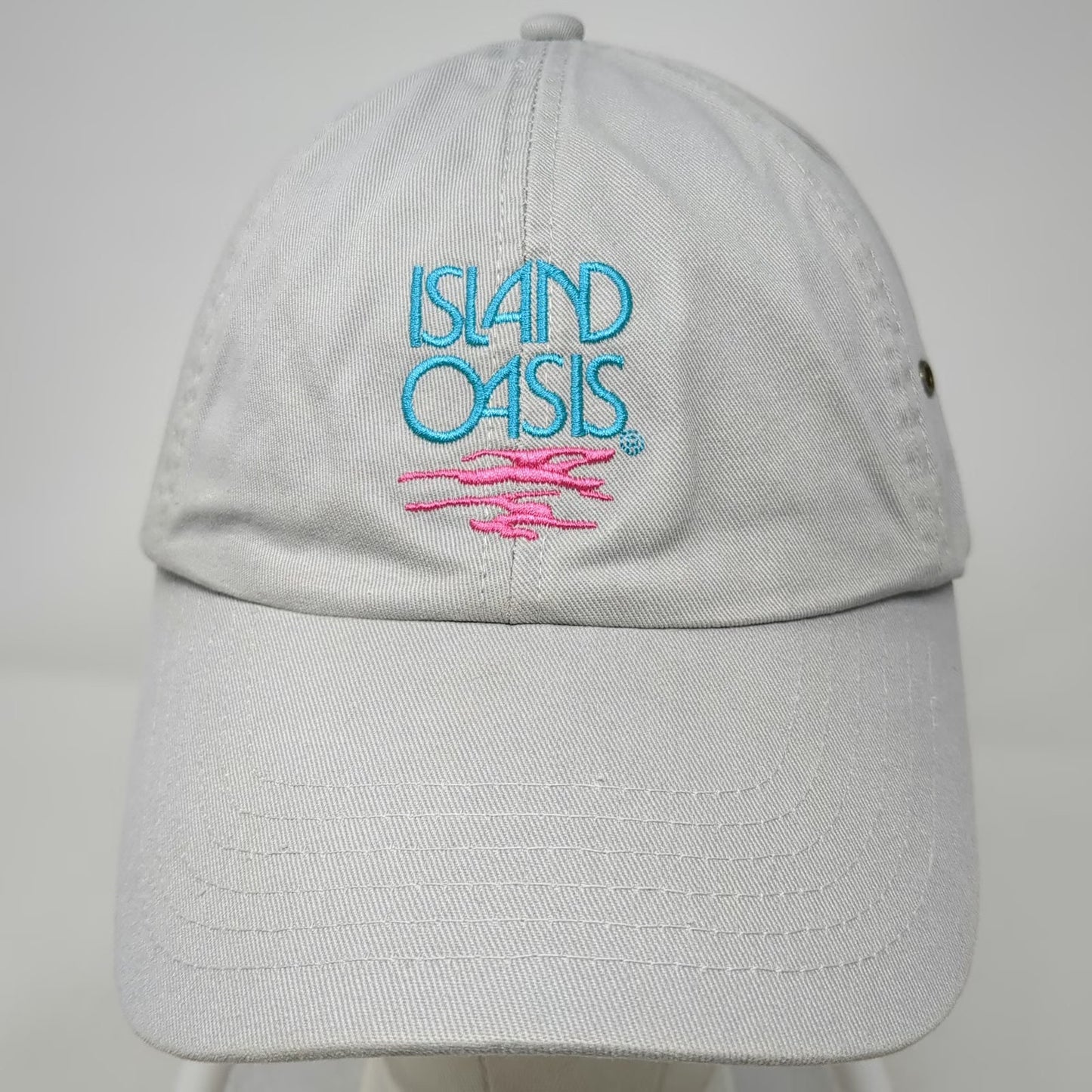 Island Oasis Baseball Cap Gray One Size Slideback Frozen Beverages Graphic Hat