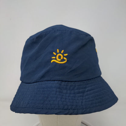 Sun Logo Bucket Hat Blue One Size Embroidered Outdoor