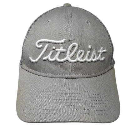 Titleist Baseball Cap Gray M Mesh Back Pro V1 FootJoy Stretch Fit New Era Hat