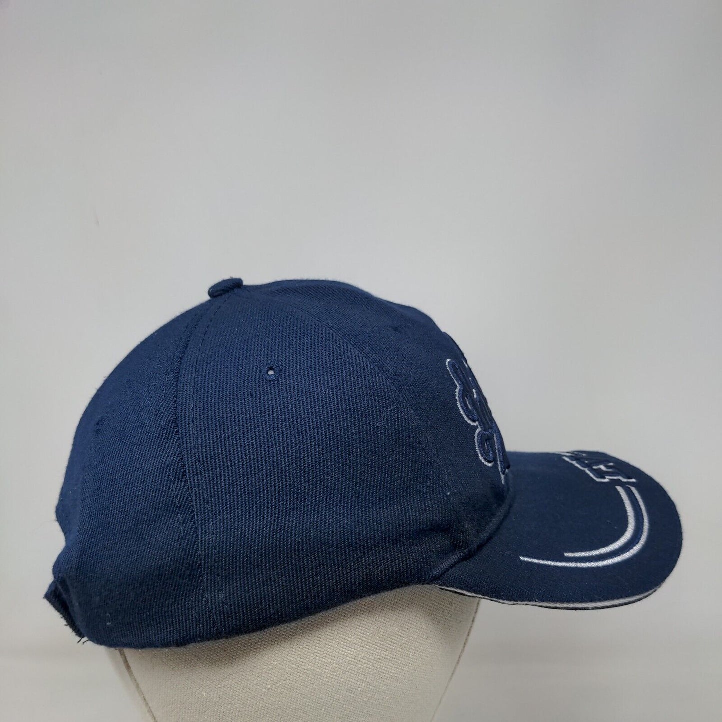 Las Vegas Strapback Hat Blue One Size Adjustable Embroidered 6 Panel