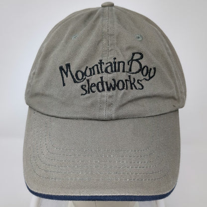 Mountain Boy Sledworks Baseball Cap Brown One Size Strapback Hat Blue Trim Sewn