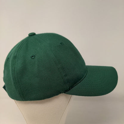 Top Level Men's Strapback Hat Green Adjustable 100% Polyester Blank