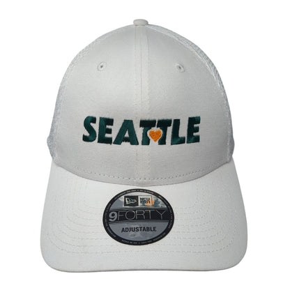 Seattle Snapback Hat White One Size Adjustable Mesh New Era 9Forty