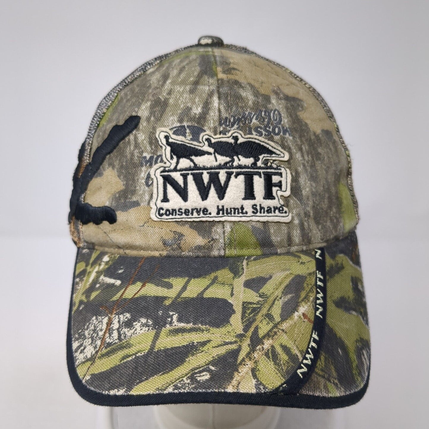NWTF Conserve Hunt Share Strapback Trucker Hat Camo One Size Adjustable