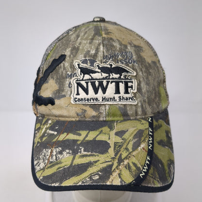 NWTF Conserve Hunt Share Strapback Trucker Hat Camo One Size Adjustable