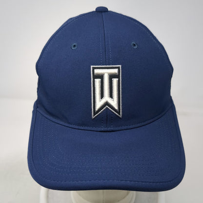 Nike Golf Baseball Cap Blue OSFM Tiger Woods TW Logo Strapback Hat Perforated