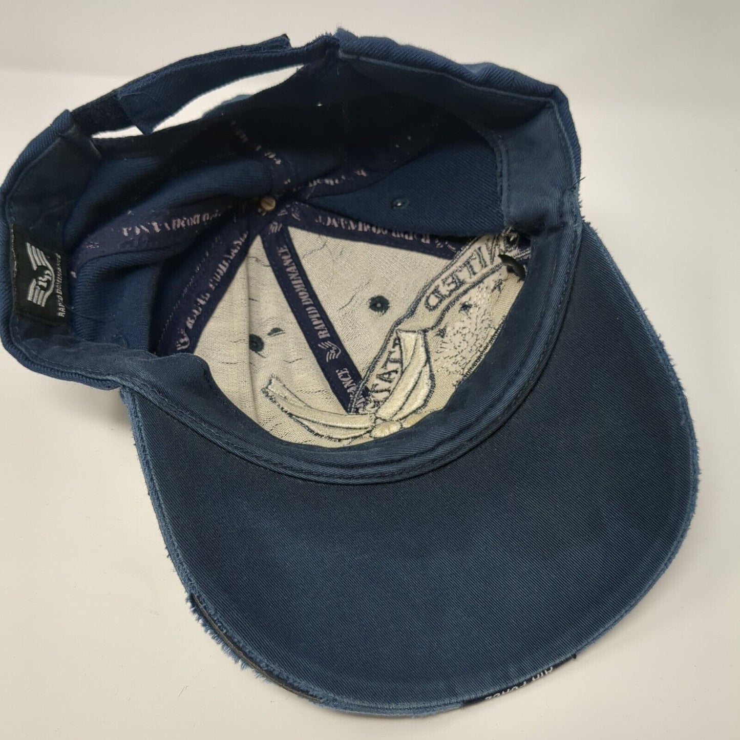 Air Force Strapback Hat Blue One Size Adjustable Embroidered Rapid Dominance