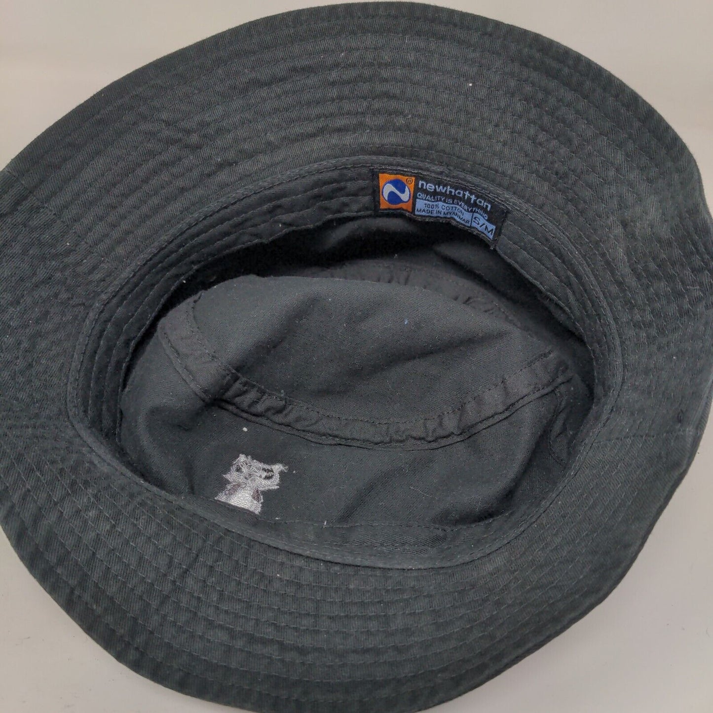 Racoon Bucket Hat Black S/M Embroidered Lightweight Cotton Newhattan