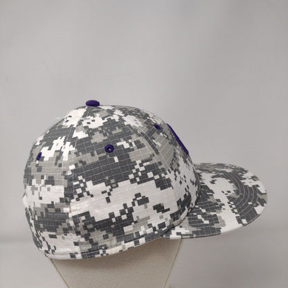 CI Fitted Hat Gray Camouflage Medium A-Flex Embroidered 6 Panel The Game Pro