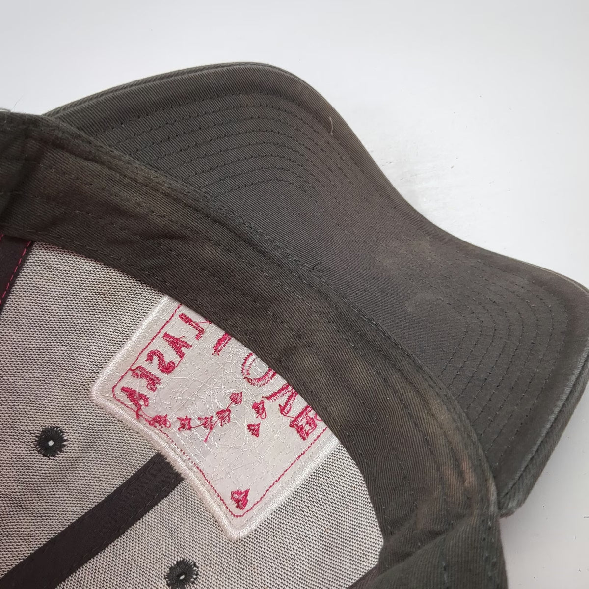 Ouray Sportswear Alaska Love Trucker Hat Brown Pink One Size Heart Patch