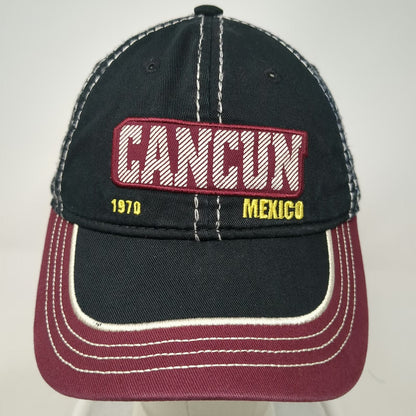 Caribbean Side Baseball Cap Black Red One Size Cancun Mexico 1970 Graphic Hat