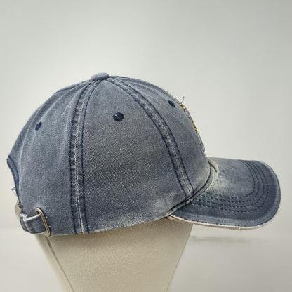 Blue Baseball Cap One Size Anchor Embroidered Slideback Cotton Nautical Sea Hat