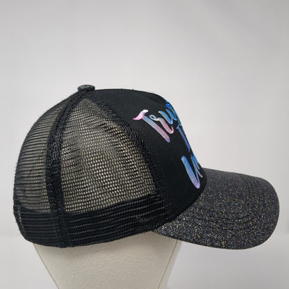 Trust Me I'm A Unicorn Women's Trucker Hat Black One Size Mesh Back