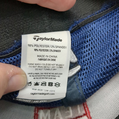 TaylorMade Baseball Cap Blue XL Mesh Team Logo Flexfit Golf Hat Curved Brim