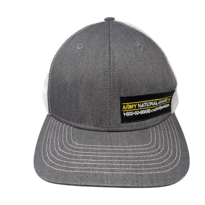 Army National Guard Snapback Trucker Hat Gray One Size Adjustable Mesh Back