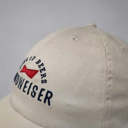 King of Beers Budweiser Strapback Hat Tan One Size Adjustable Embroidered Cotton