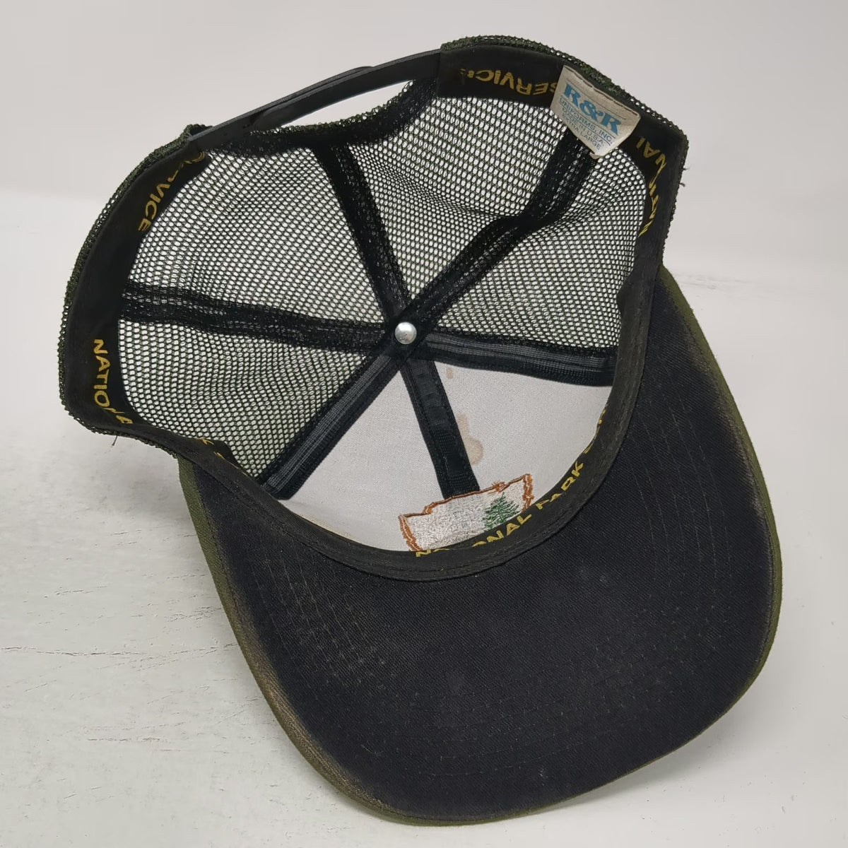 R&R Uniform Trucker Hat Green XL National Park Service Mesh Snapback USA Vintage