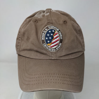 2009 US Senior Open Crooked Stick Strapback Hat Brown OS Adjustable Patriotic