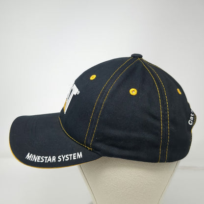 Caterpillar CAT MineStar System Black Baseball Cap One Size Yellow Stitching Hat