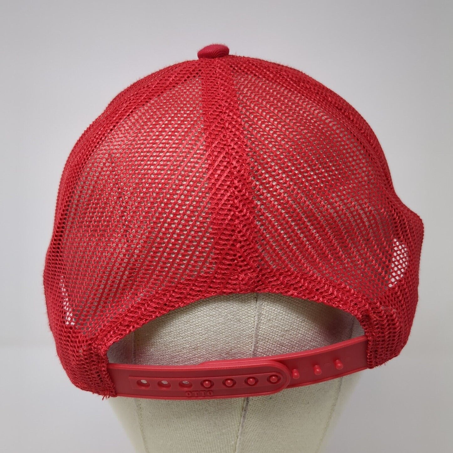 BGO Snapback Trucker Hat Red One Size Adjustable 6 Panel Mesh Back Otto