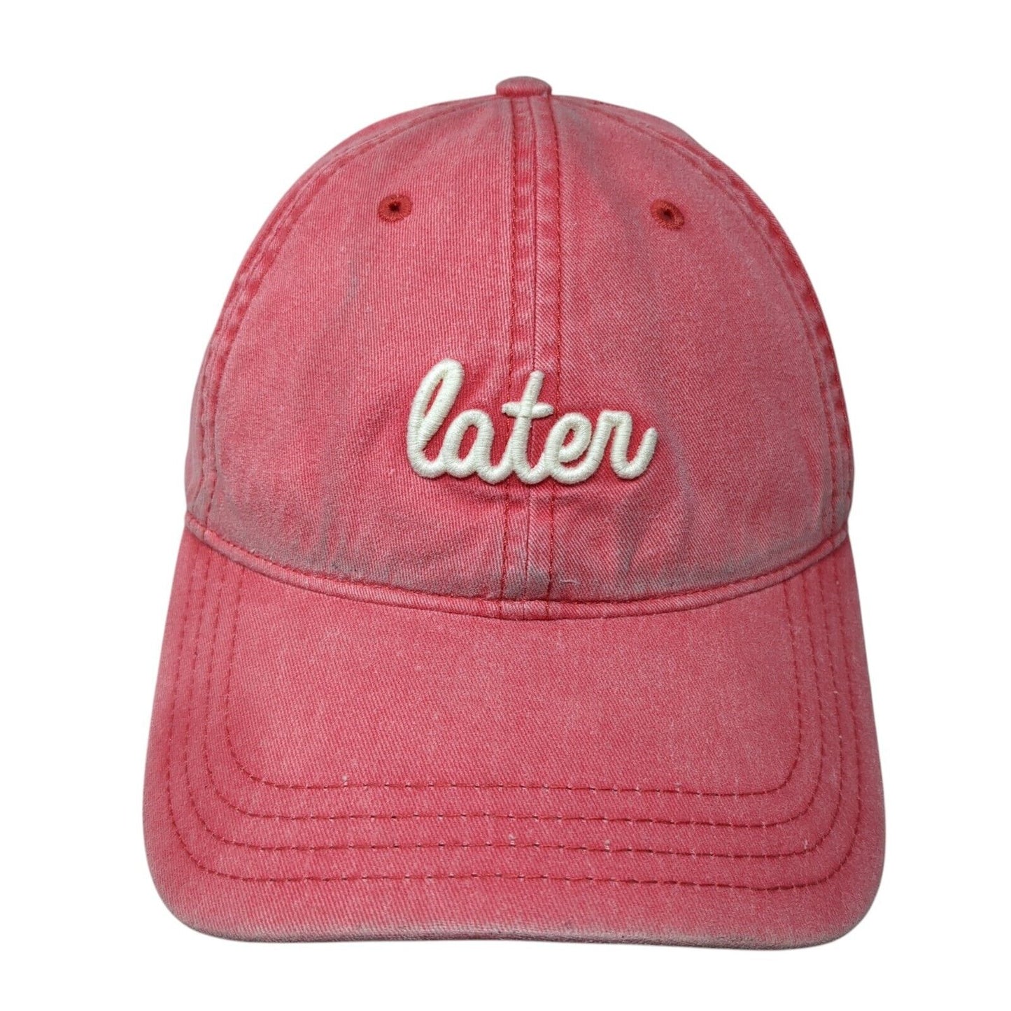 Later Slideback Hat Red One Size Adjustable Embroidered American Eagle