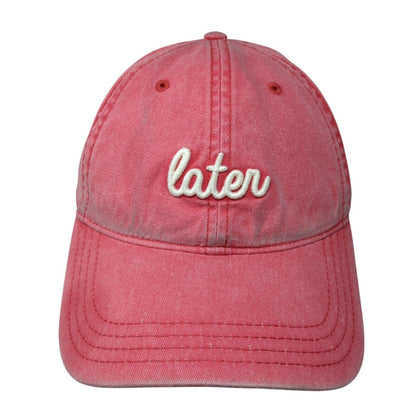 Later Slideback Hat Red One Size Adjustable Embroidered American Eagle