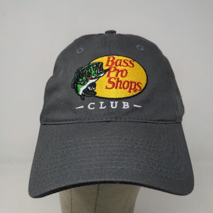 Bass Pro Shops Club Men's Slideback Hat Gray Adjustable Embroidered Logo Cotton