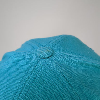 H. Yan Snapback Hat Blue One Size Embroidered Bison Buffalo Green Under Brim