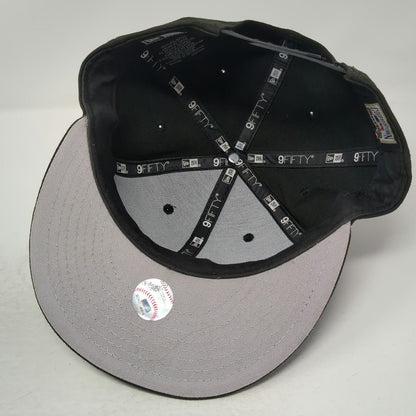 New Era California Angels MLB Snapback Hat Black Halo Logo Gray Underbrim