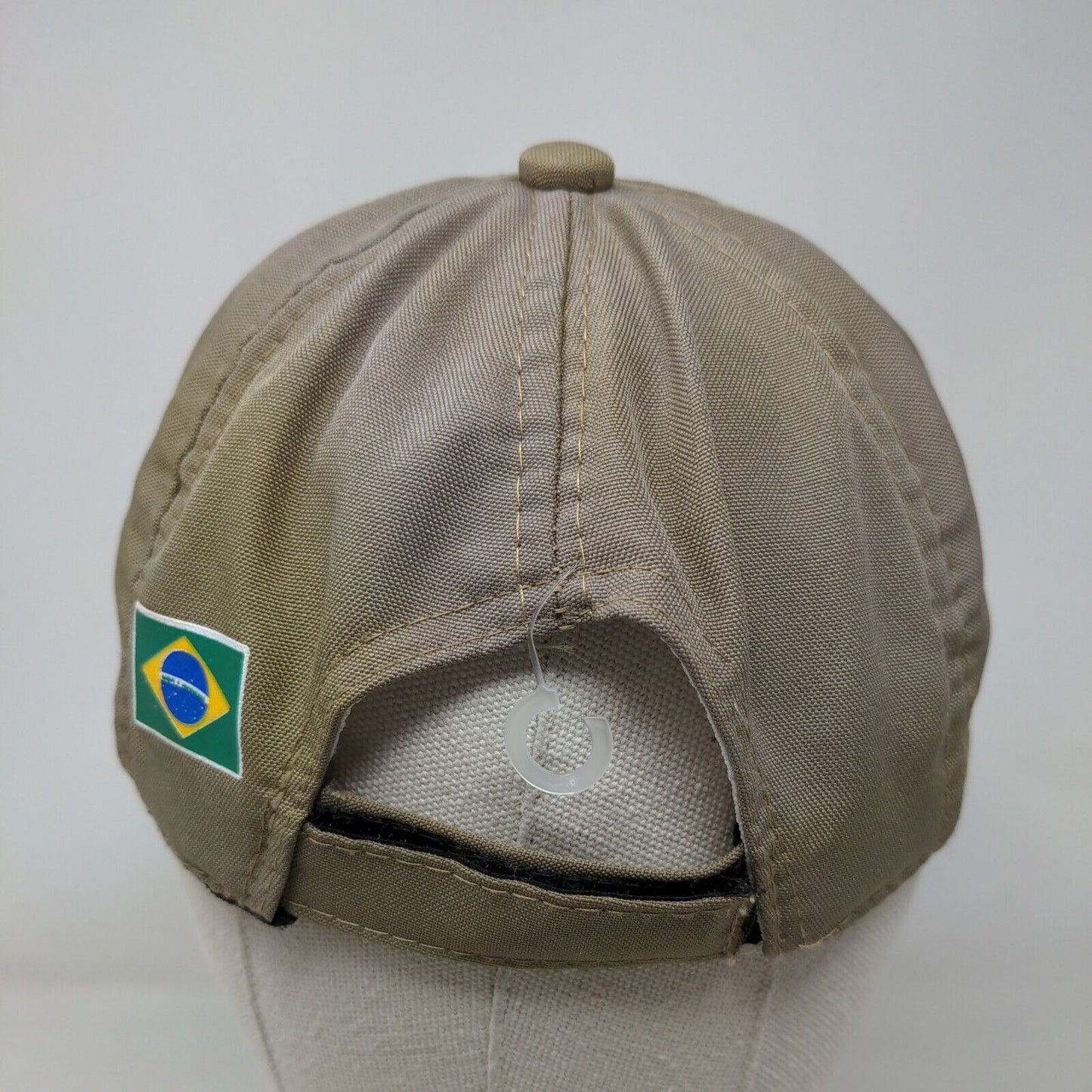 Lembranca Do Pantanal Fish Strapback Hat Tan One Size Adjustable 6 Panel