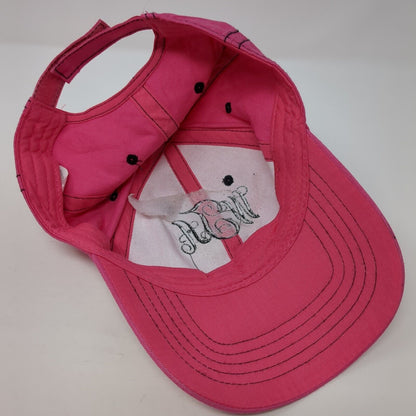 WTA Monogram Strapback Hat Pink One Size Adjustable Embroidered 6 Panel Cotton