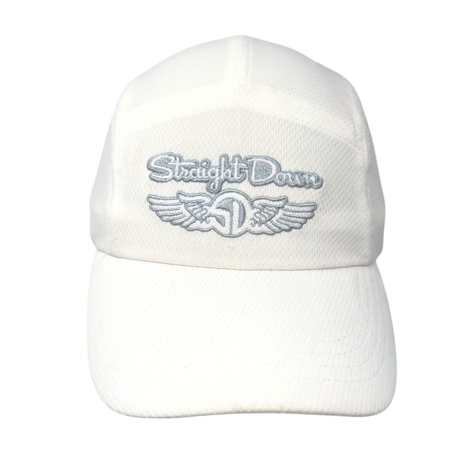 Straight Down Strapback 5 Panel Hat White One Size Embroidered Legendary