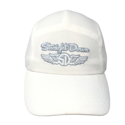 Straight Down Strapback 5 Panel Hat White One Size Embroidered Legendary