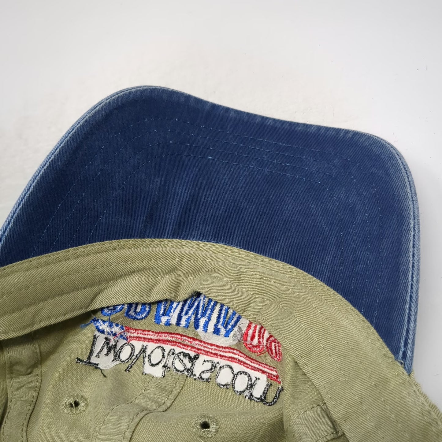 Otto Baseball Cap Beige Blue One Size Obama 08 TwoVoters.com Political Hat