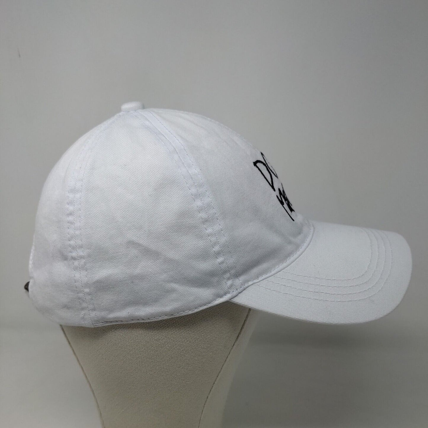 David & Young Women's Slideback Hat White Size OSFM Embroidered Dog Mom Logo