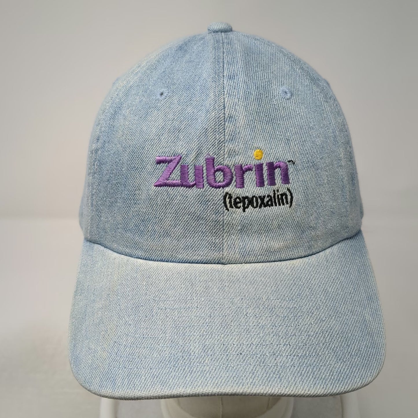 Toppers Baseball Cap Blue One Size Denim Embroidered Zubrin Logo Adjustable Hat