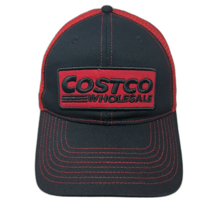 BAMKO Costco Wholesale Trucker Hat Black Red One Size Mesh Snapback Patch