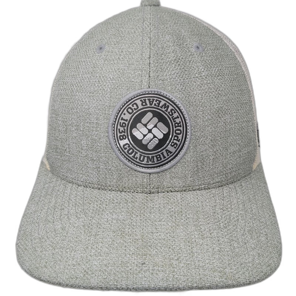 Columbia Trucker Hat Gray White One Size Mesh Snapback Logo Patch Fishing Sun
