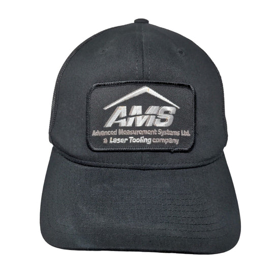 AMS Advanced Measurement Systems Snapback Trucker Hat Black One Size Mesh Back