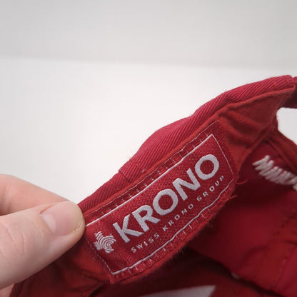 Swiss Krono Group Slideback Hat Red One Size Adjustable Embroidered