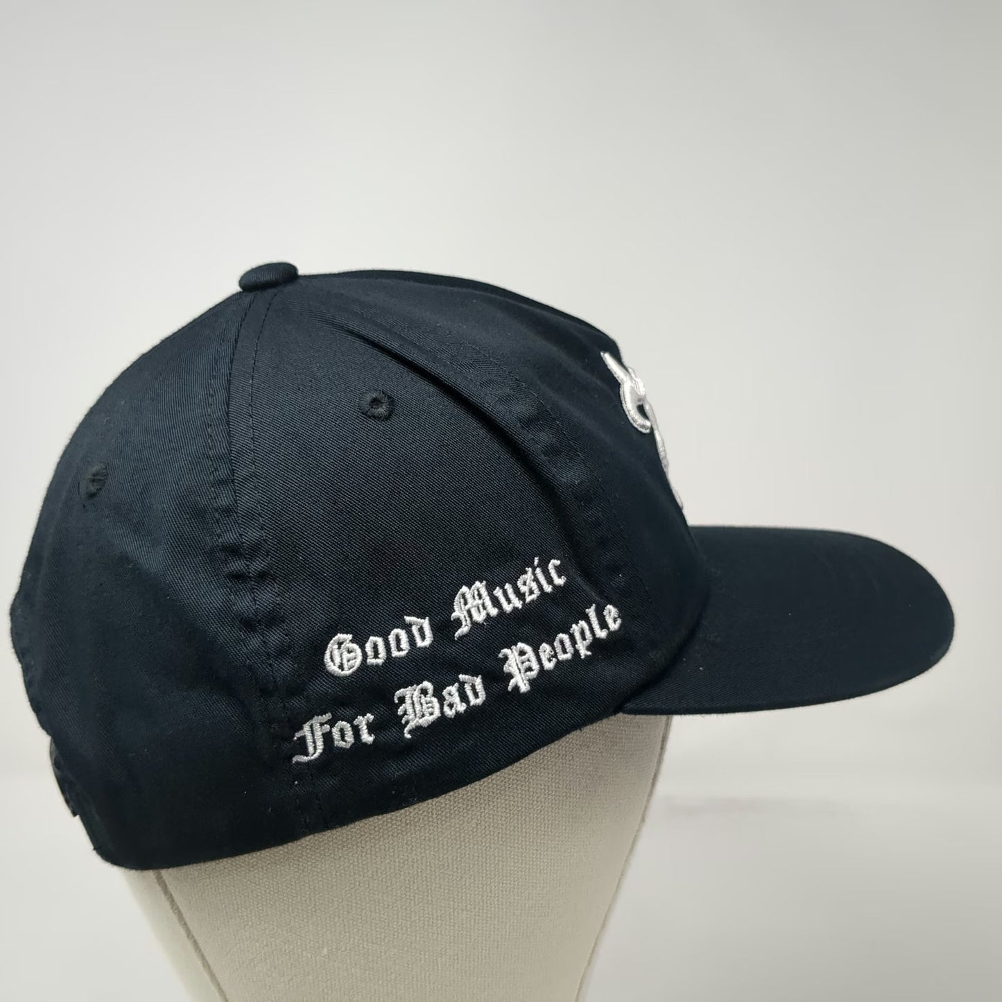 Yupoong 5 Panel Black One Size Hell Bent Good Music For Bad People Snapback Hat