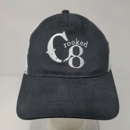 Crooked 8 Snapback Mesh Back Trucker Hat Black One Size Cap America