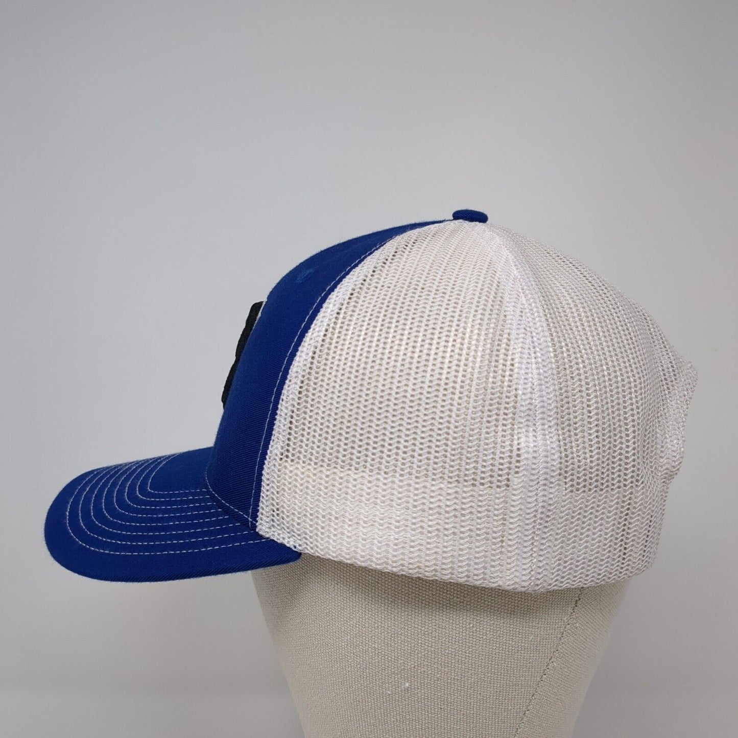 Letter B Snapback Mesh Back Trucker Hat Blue One Size Richardson 6 Panel