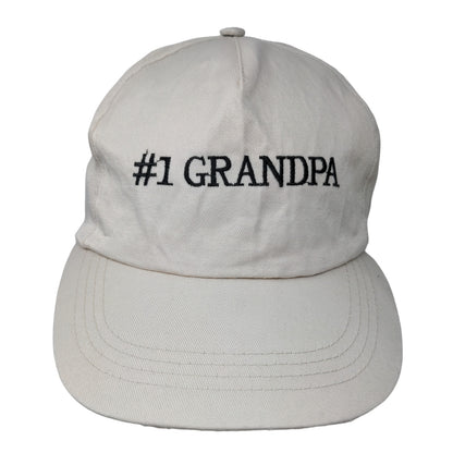 Unbranded Men's Snapback Hat Cream Adjustable Embroidered #1 Grandpa Logo