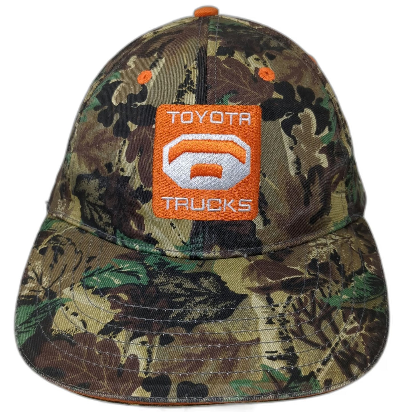 Toyota Trucks Baseball Cap Green Camo One Size Strapback Orange Accents Hat