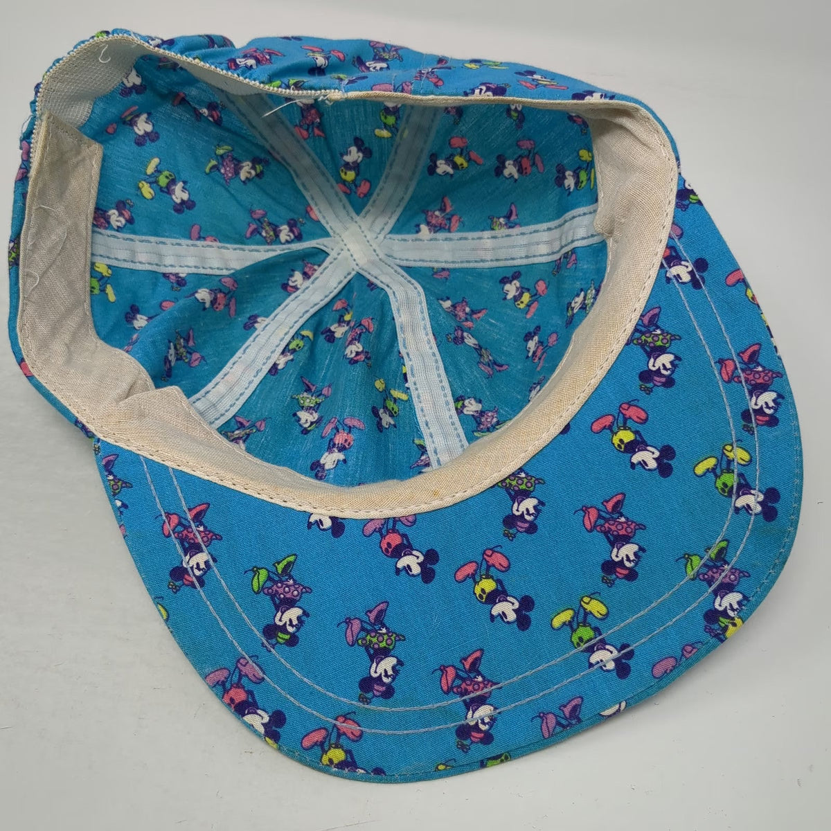 Mickey Minnie Mouse All Over Print Blue Baseball Cap One Size Hat Disney Graphic