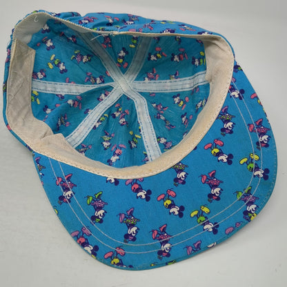 Mickey Minnie Mouse All Over Print Blue Baseball Cap One Size Hat Disney Graphic