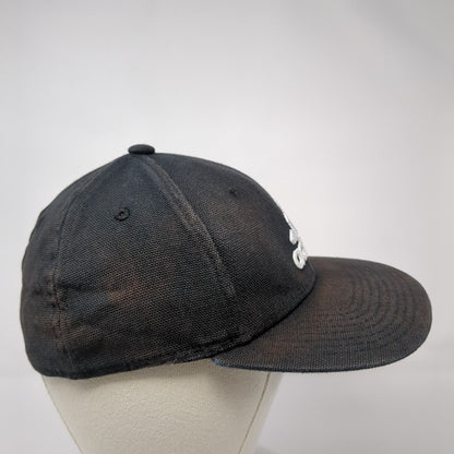 Adidas 3 Stripes Fitted Hat Black S/M Embroidered A-Flex 6 Panel