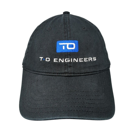 T-O Engineers Slideback Hat Black One Size Adjustable Embroidered Otto