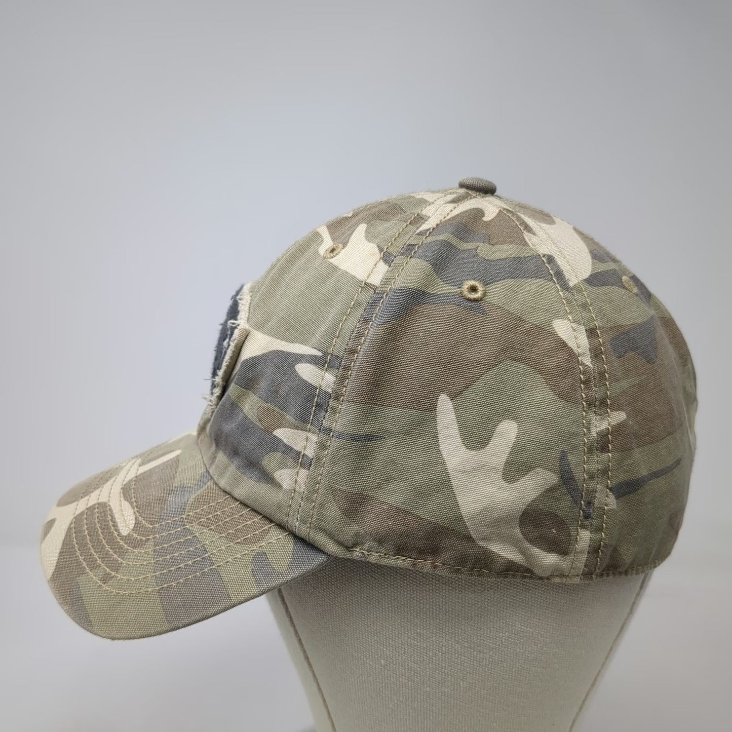 47 Brand NFL New England Patriots Cap Green L Camo Raw Edge Patch Franchise Hat